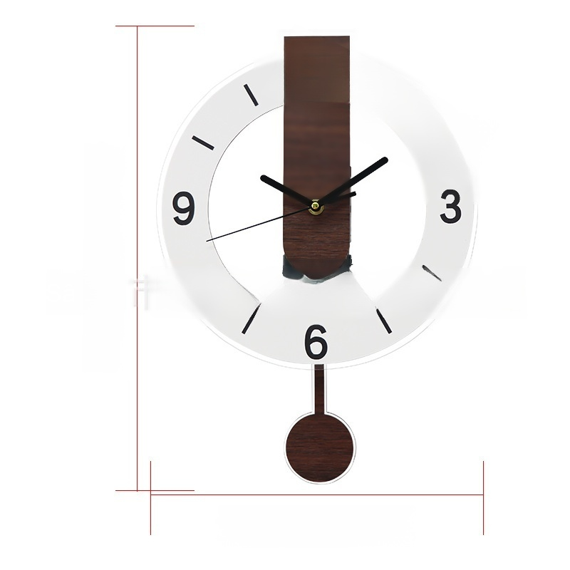 Nordic Style Wooden Grain Wall Clock for Living Room