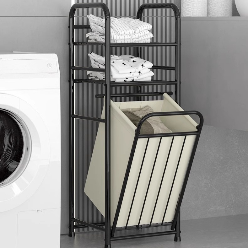 髒衣籃髒衣簍收納層架拼接鐵藝衛生間洗衣架多功能置物架架子