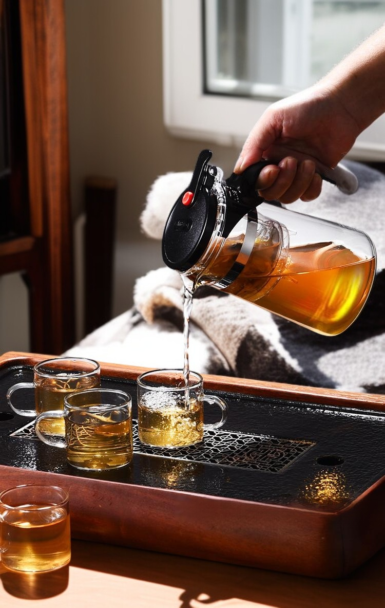 Ceramic teapot and cup set for gatherings