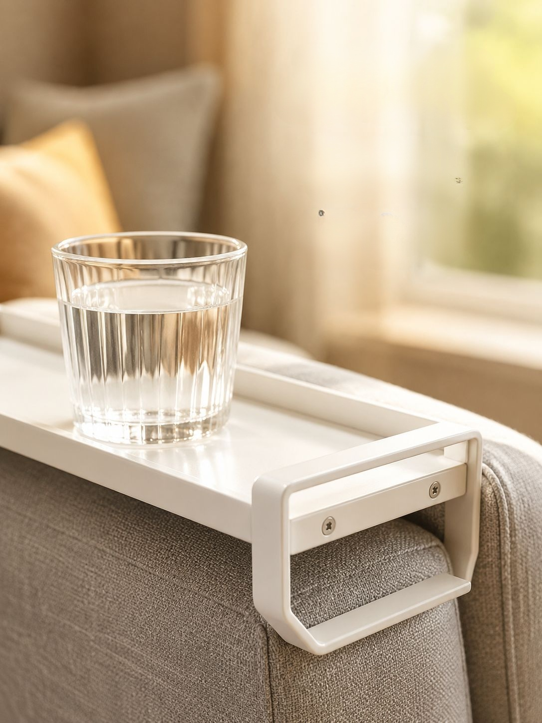 Narrow bedside storage shelf for compact bedrooms