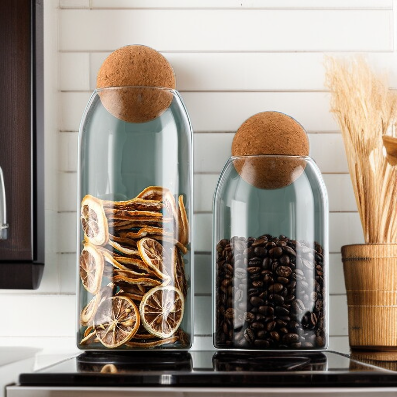 클래식 곡물 저장용 밀폐 유리병