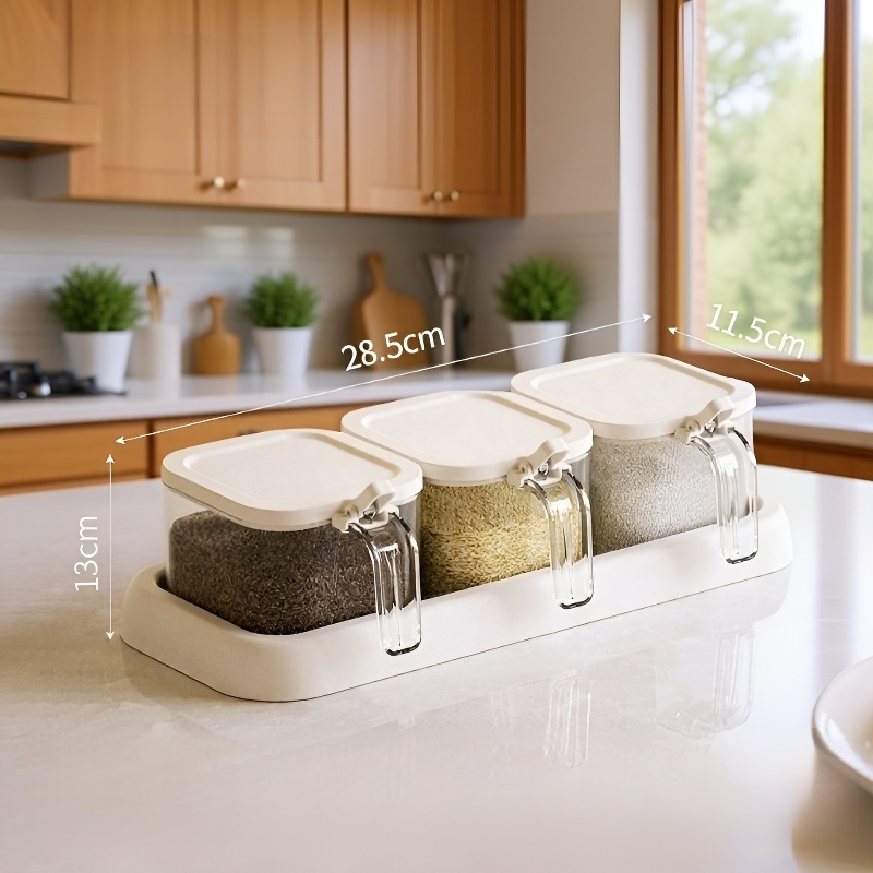 مجموعة توابل، عبوة توابل للمطبخ، برطمان توابل منزلي، عبوة تخزين ملح وغلوتامات أحادية الصوديوم  