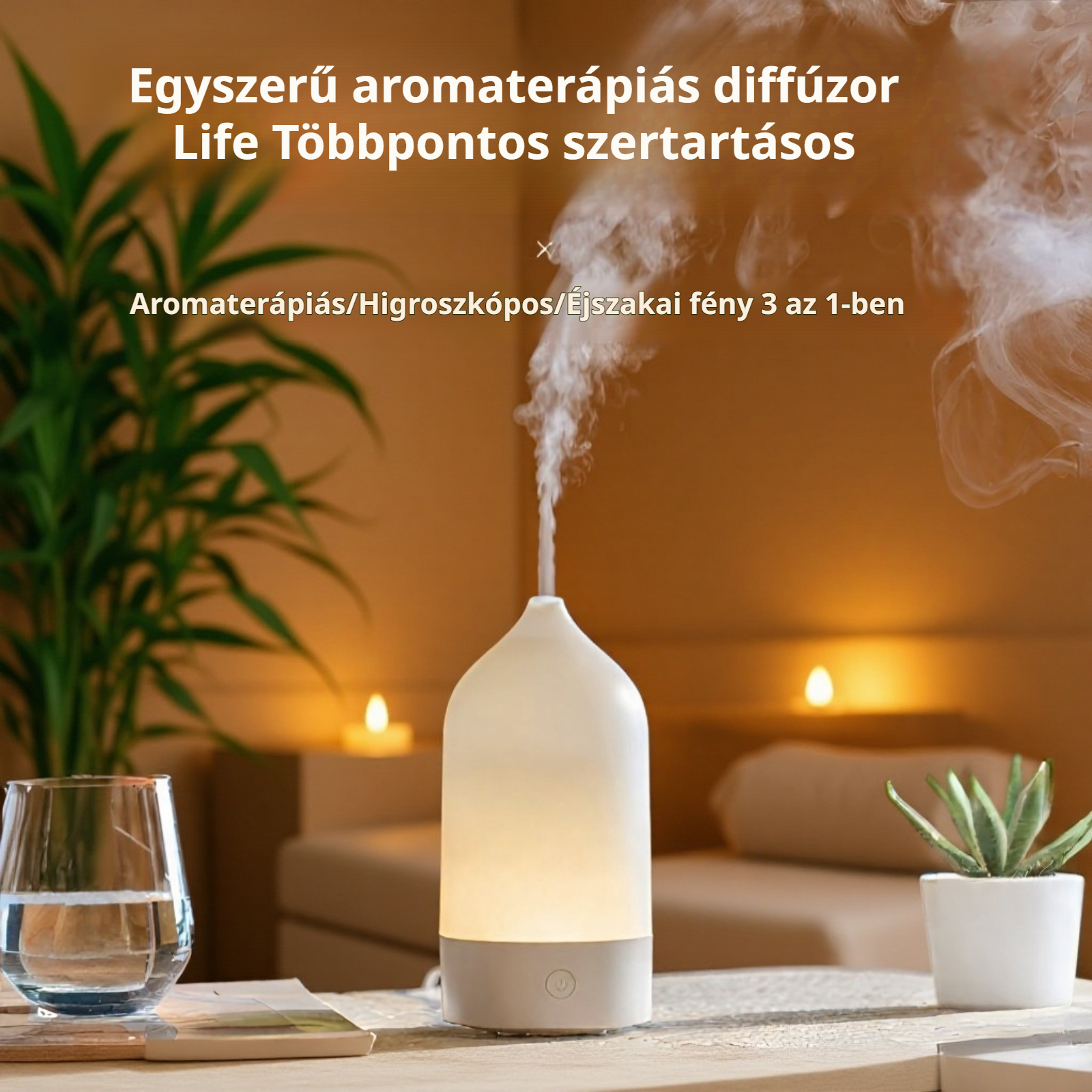 Aromaterápiás párásító lámpa hálószobába