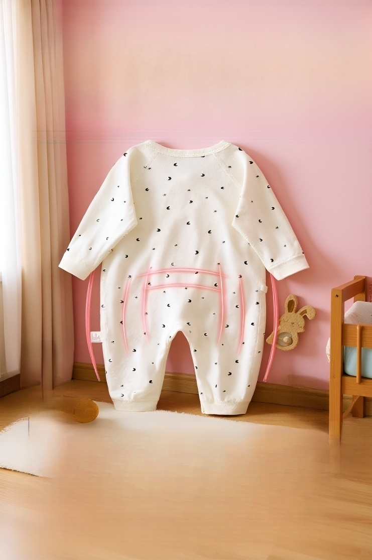 柔らかい素材のベビーロンパース