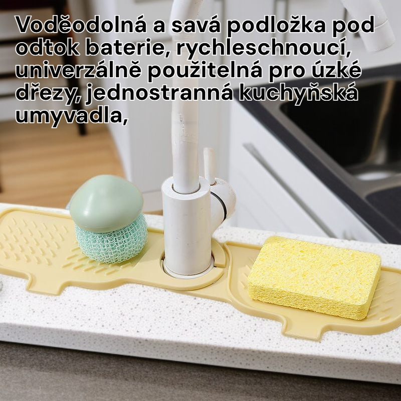 Podložka k umyvadlu proti stříkající vodě, absorpční a rychleschnoucí