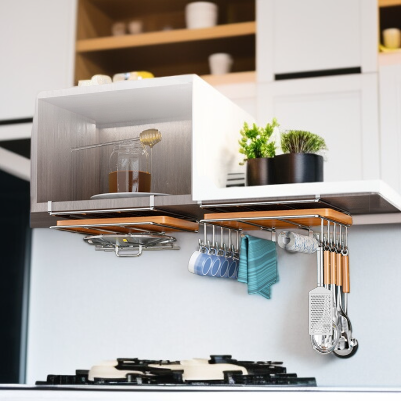 주방 칼판·뚜껑 수납 선반(무타공 설치)