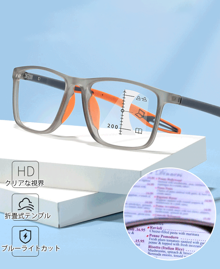 【老舗工房×ドイツ光学】最新老眼鏡・全視界クリア|超軽量11g|ブルーライトカット✨