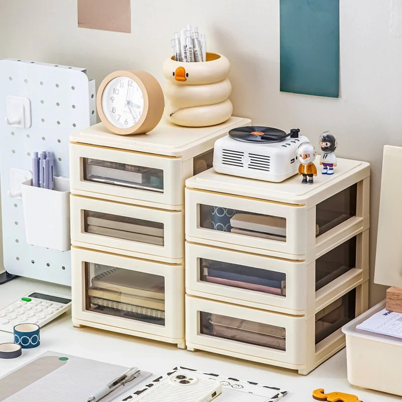 桌面收納盒 多功能抽屜式分格整理盒 宿舍辦公文具化妝品收納盒