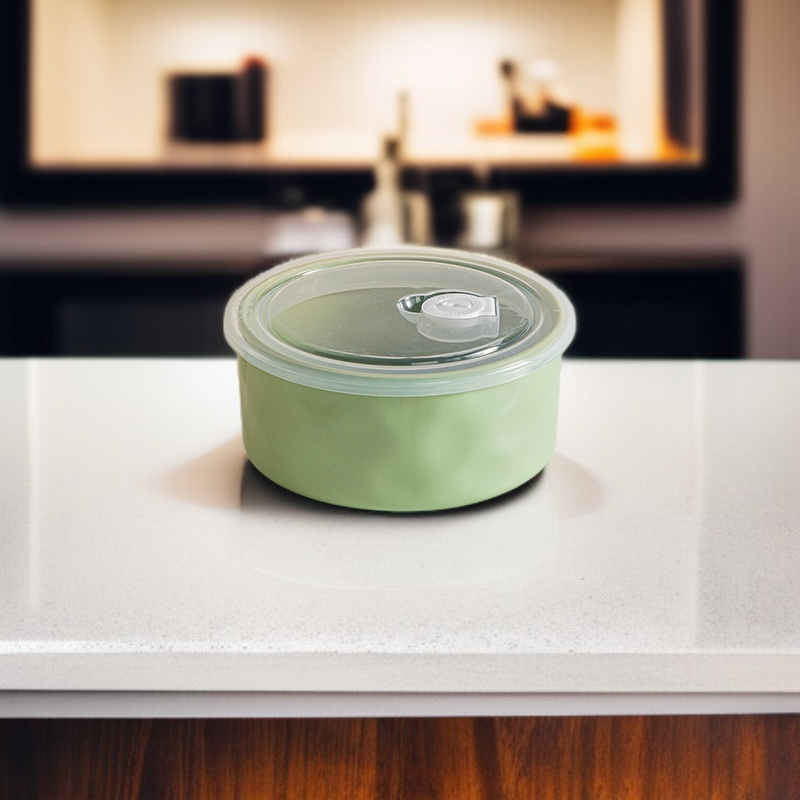 Recipiente de cerámica con tapa para almacenamiento