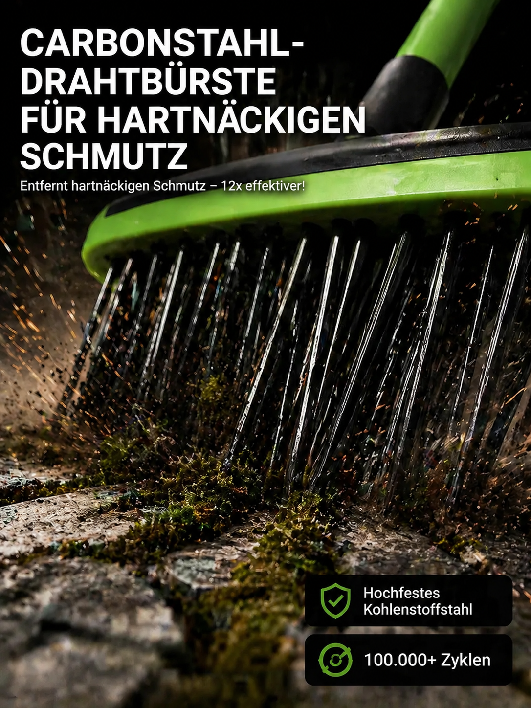 3-in-1 Unkraut-Stahlbürste