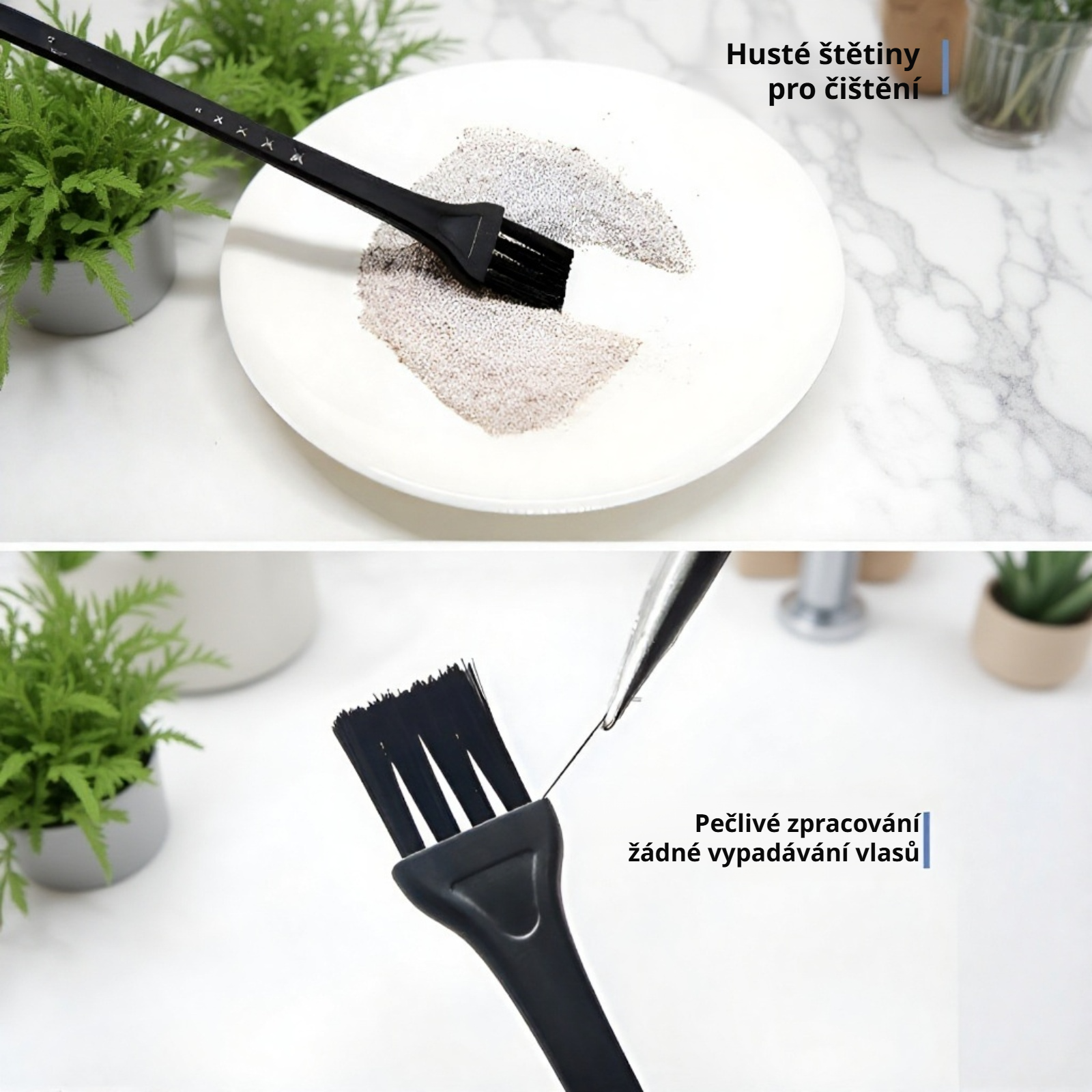 Praktický malý kartáček pro kuchyňské nástroje