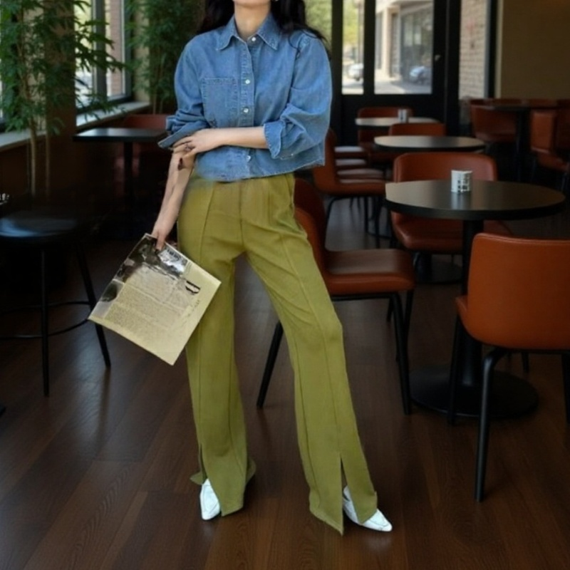 ヴィンテージ風レディースデニムショートジャケット