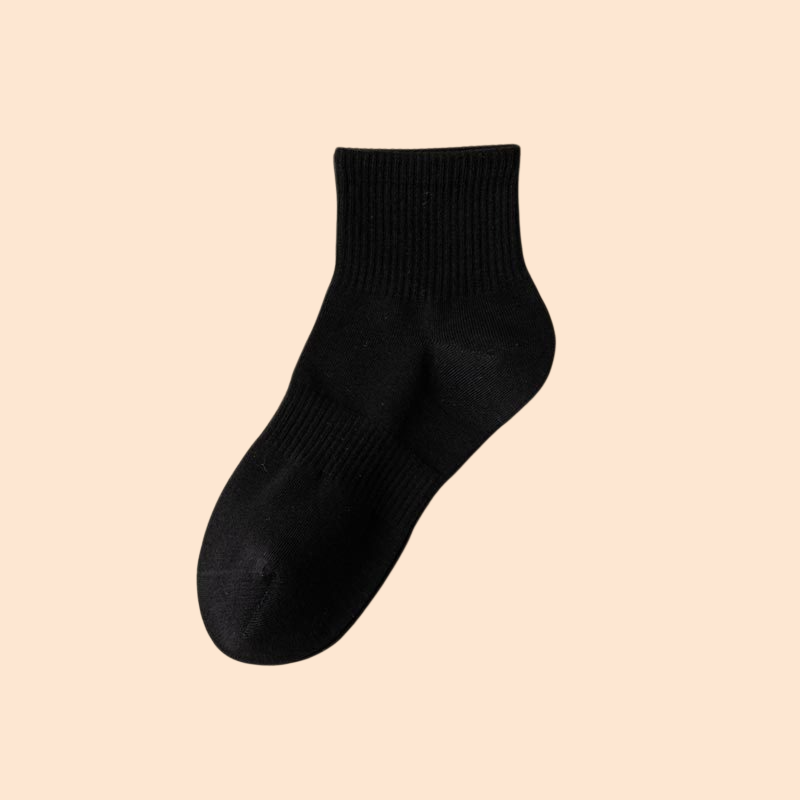 女性用純綿ソックス・無地・吸汗・通気性・カジュアル薄手ミドル丈