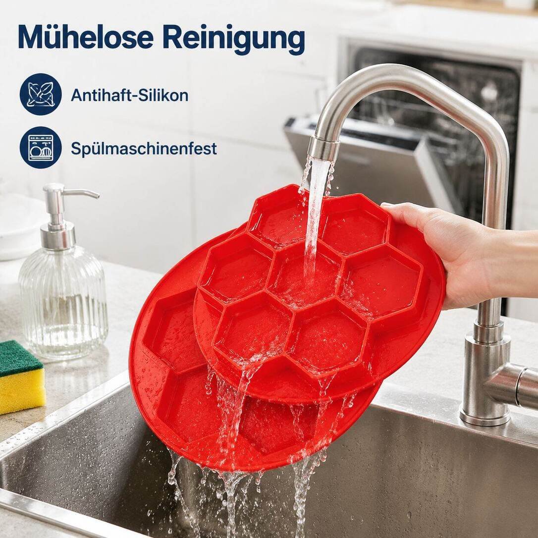 Multifunktionale 7-Loch Silikonform für Hamburger-Patties, Keksbackform, Küchenwerkzeug