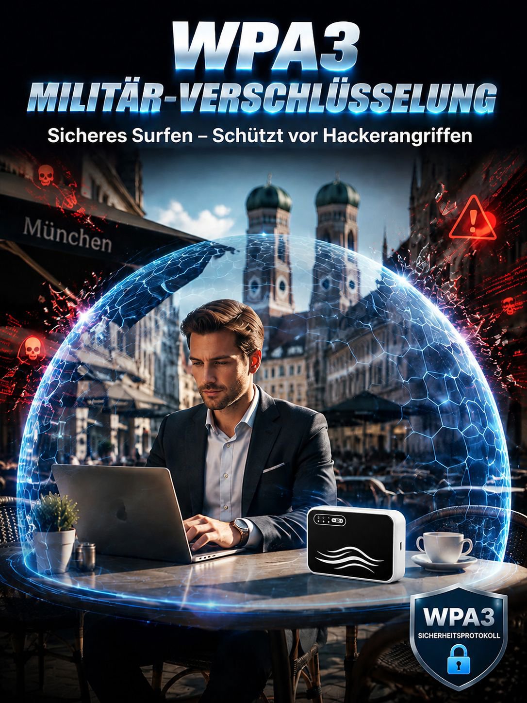 Mobiles Taschen-WLAN: Lückenloser Empfang – Bis zu 10 Geräte streamen mühelos in 4K!