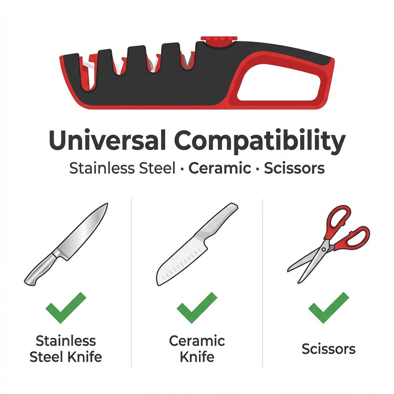 Four-Stage Multifunctional Household Knife Sharpener