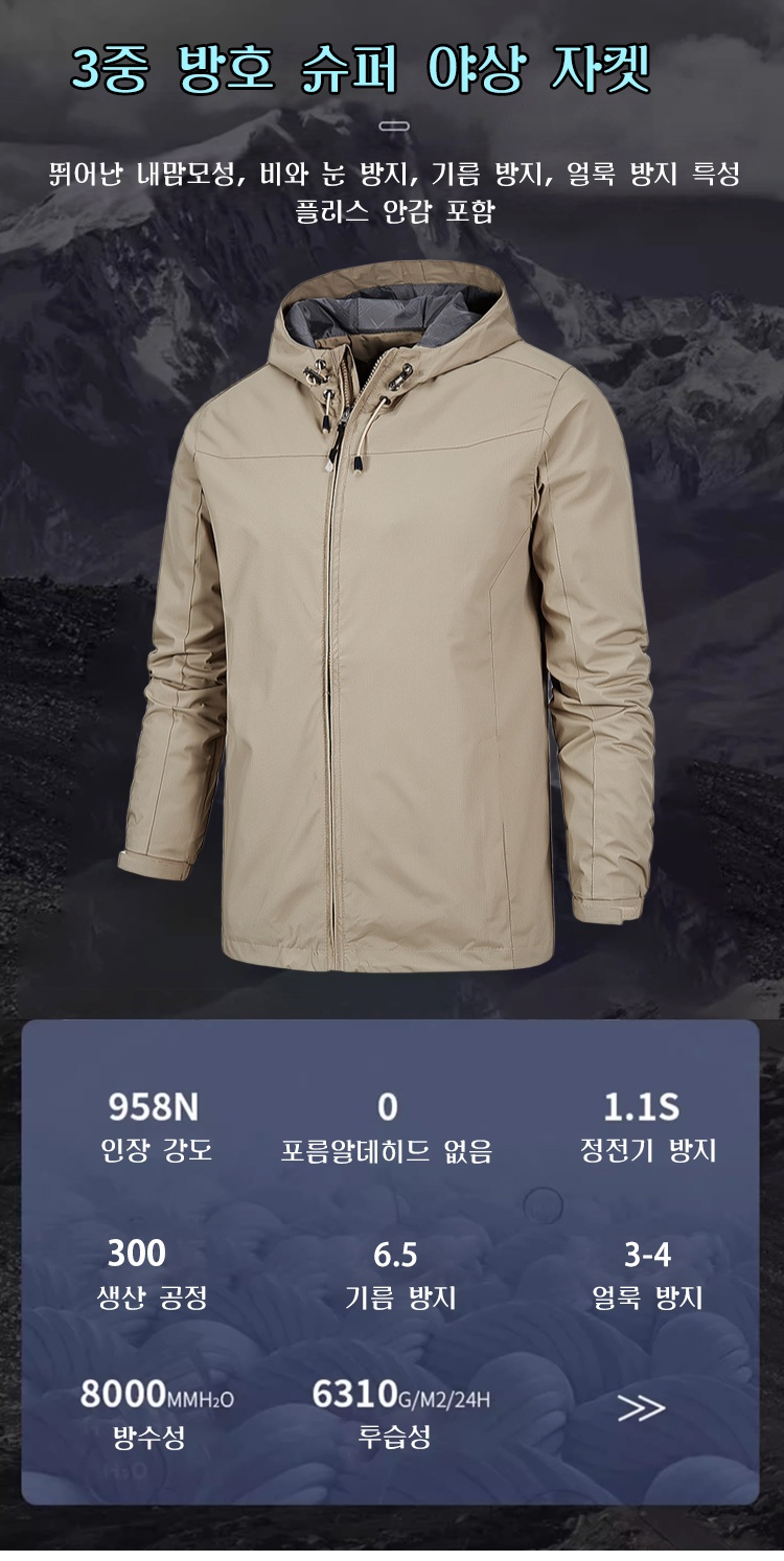 실외에서 착용한 야상 자켓 디테일