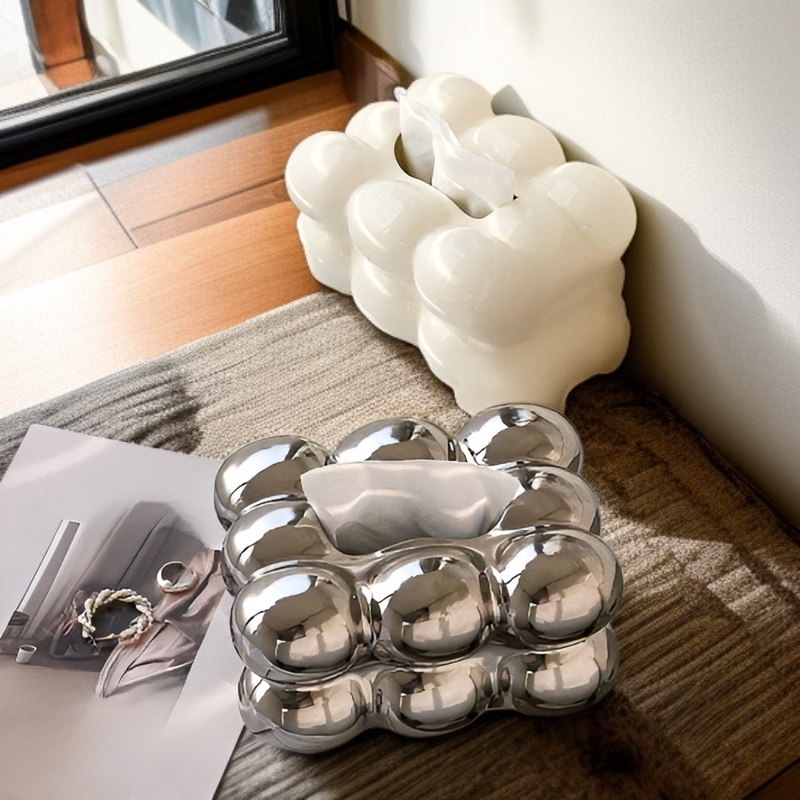 グランデローザ マシュマロ ティッシュケース 陶器セット