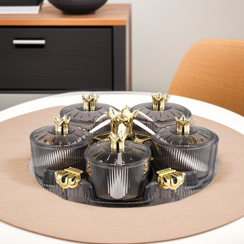 멀티 그리드 아크릴 회전 조미료 상자 1세트