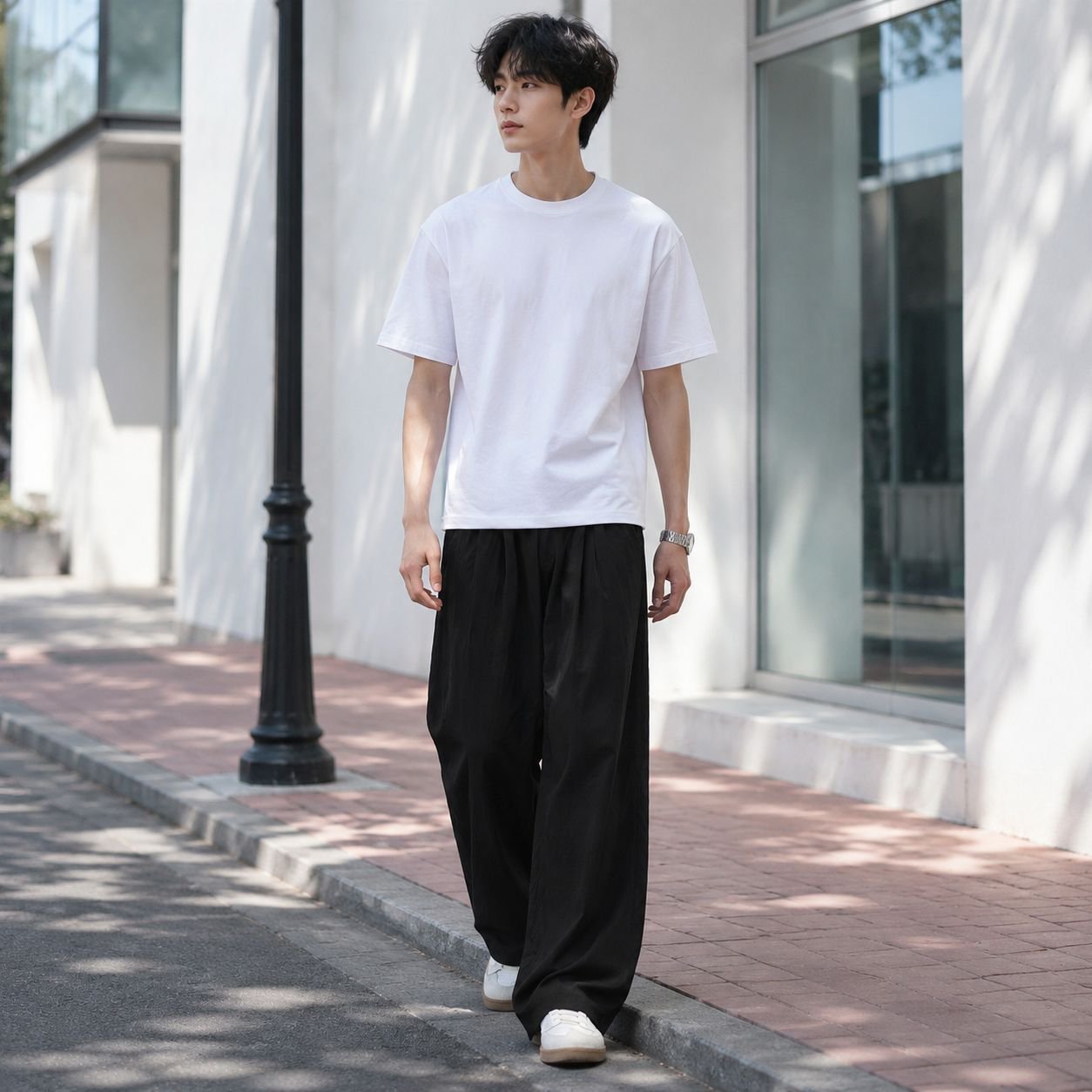 リラックス風メンズ綿麻カジュアルパンツ