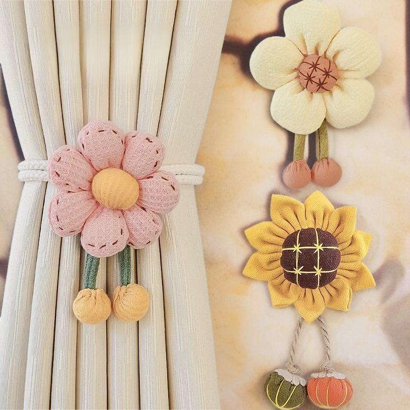 Floral curtain tiebacks