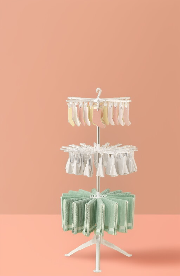 다층 접이식 실내 바닥 건조대 전체 모습