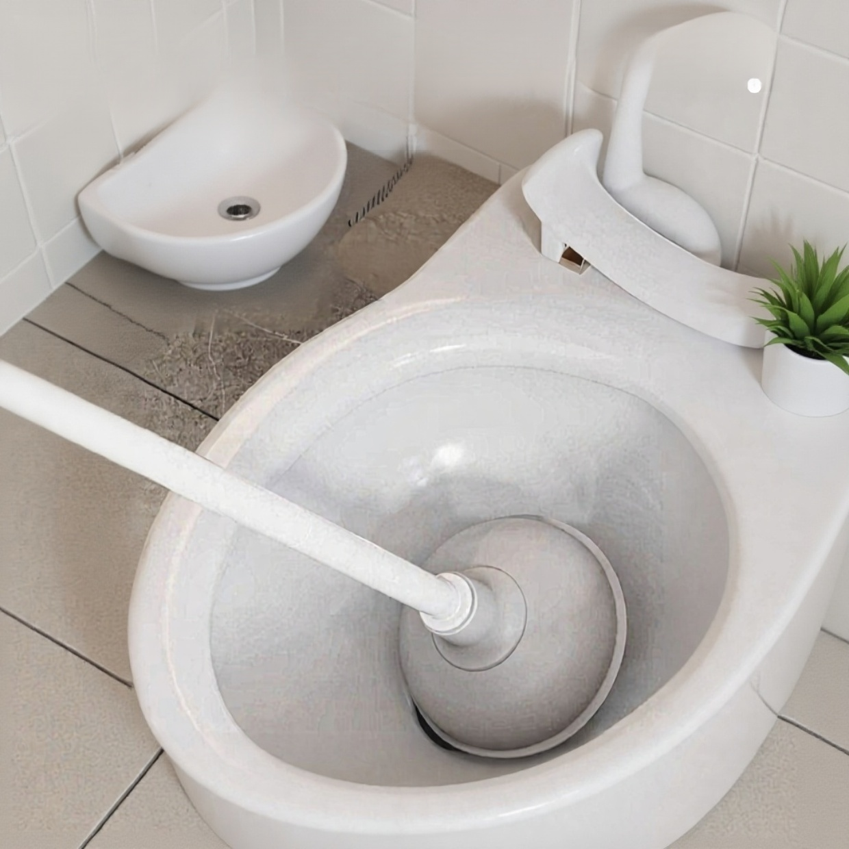Wall-mounted toilet brush
