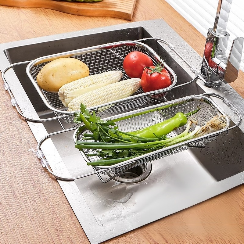 ステンレス製伸縮式排水バスケット