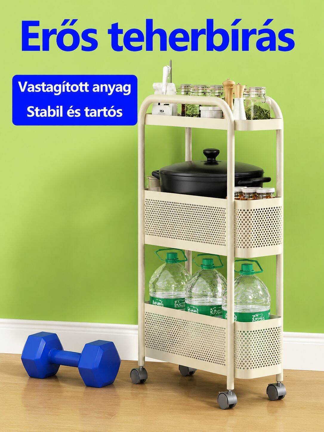 Gurulós konyhai szekrény polcokkal