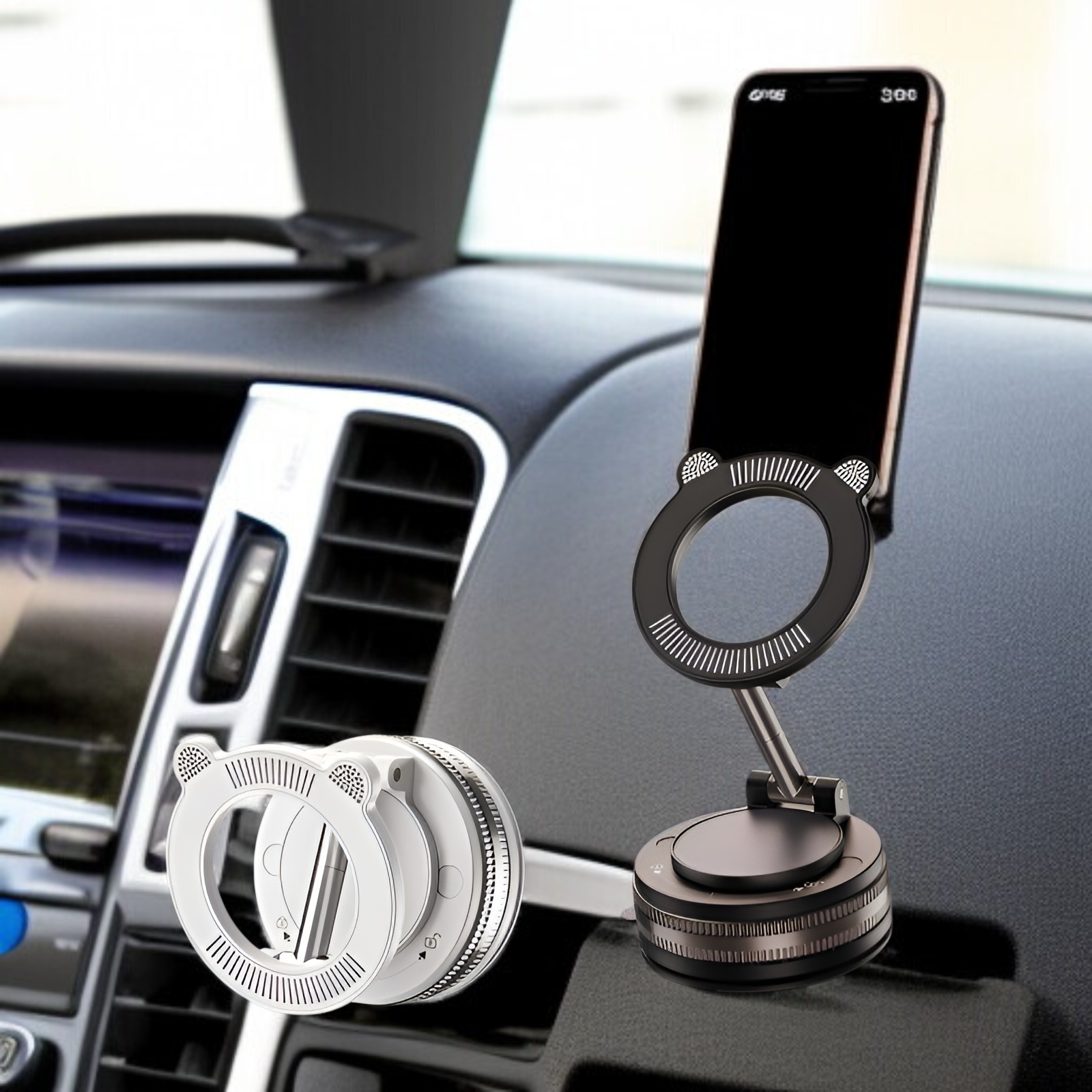 Cross-border new vacuum suction cup car magnetic bracket car navigation dedicated car supplies black