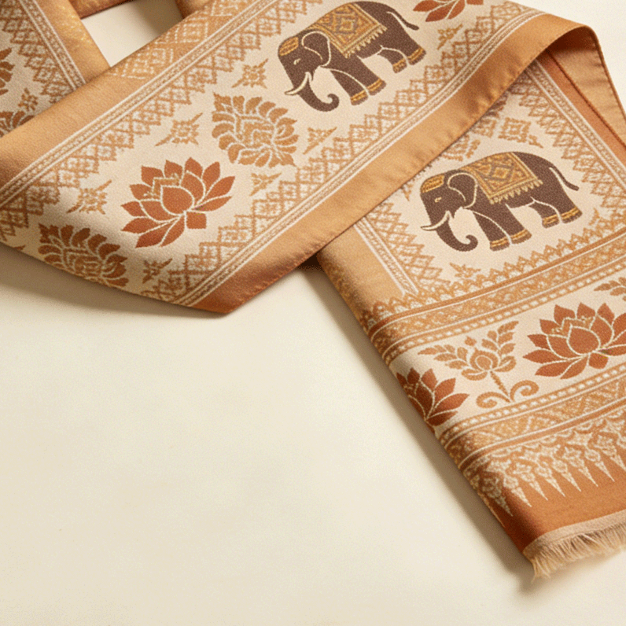 รายละเอียดลายผ้าพันคอแฟชั่นพร้อมสีสันสดใส