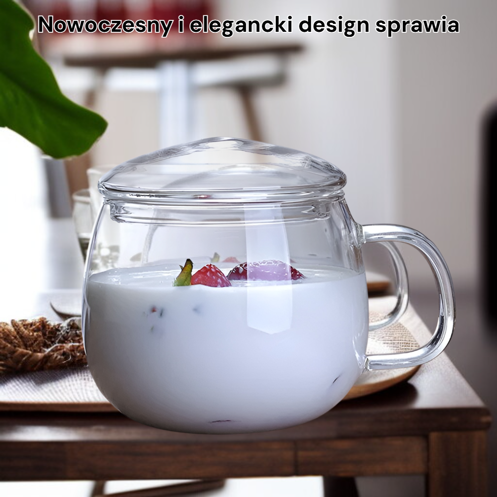 Żaroodporny szklany kubek do herbaty
