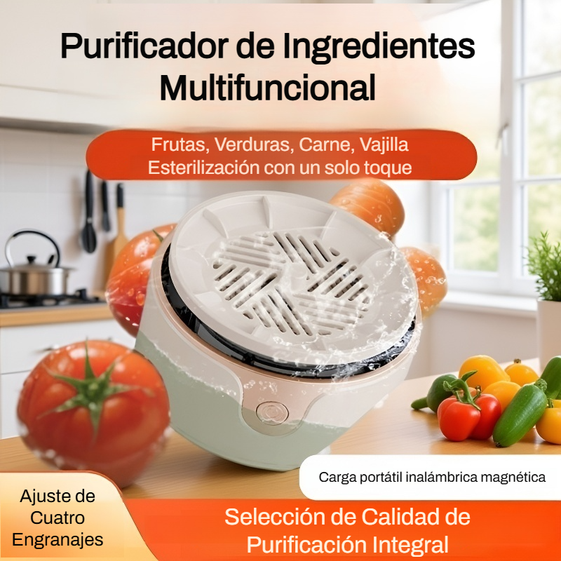 Equipo automático para limpiar frutas y verduras, eliminando pesticidas y bacterias
