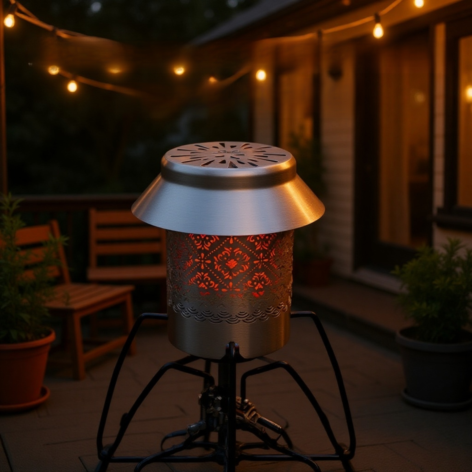 Calefactor de acero inoxidable para camping al aire libre