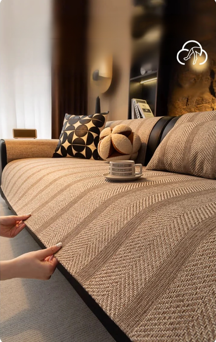 Detailansicht des Fischgrät-Musters der Sofa Matte