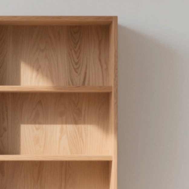 FSC-zertifiziertes Bücherregal aus Massivholz im Wohnzimmer