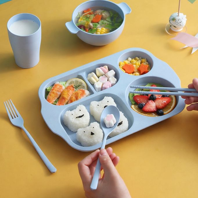 밀짚 어린이 식기 6종 세트