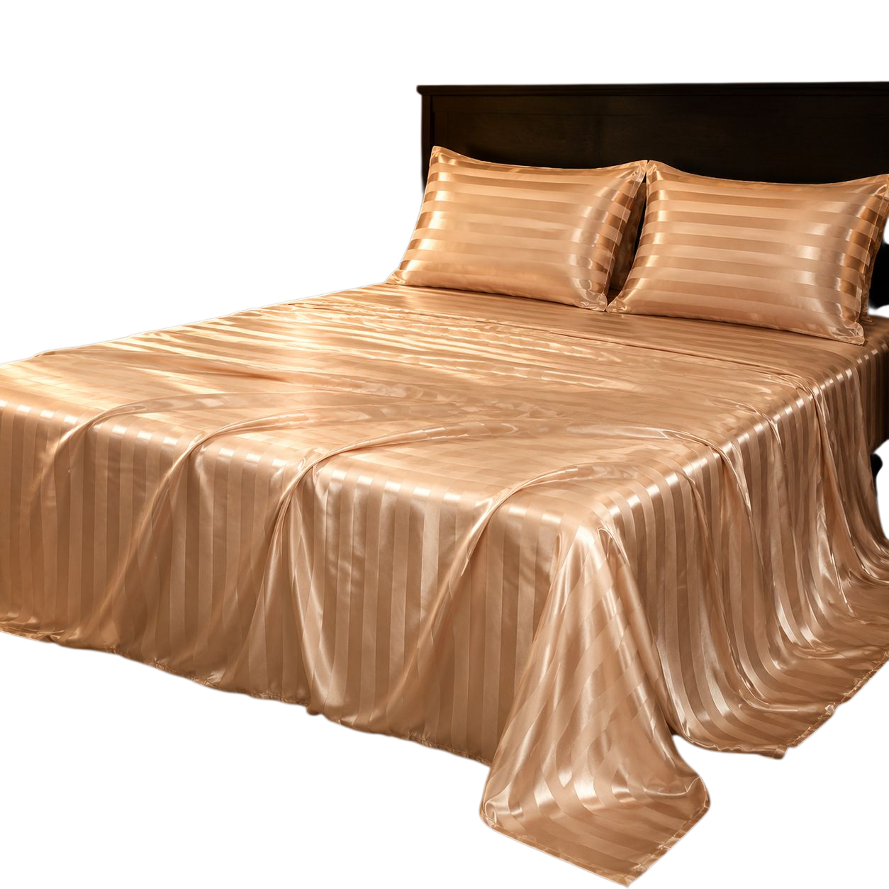 American Light Luxury Silk Satin Three-Piece Bedding Set