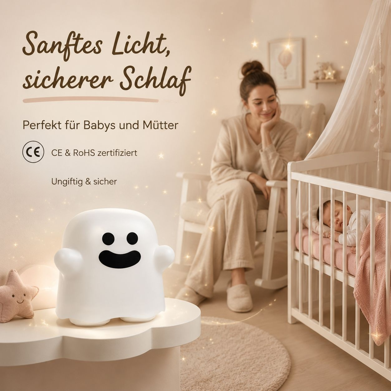 Lustige Geister-Nachtlampe, dimmbare LED-Dekorleuchte