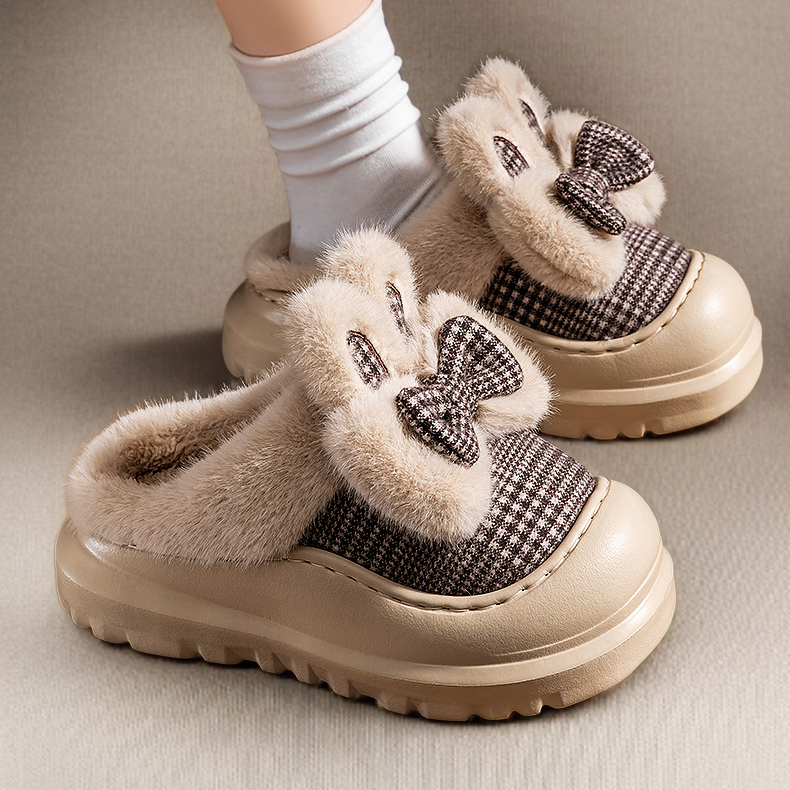 보온성 우수한 여성 기모 슬리퍼 상세 사진