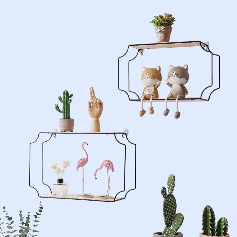  Modern Nordic Wall-Mounted Shelf Set – Home Wall Hanging Rack Trio