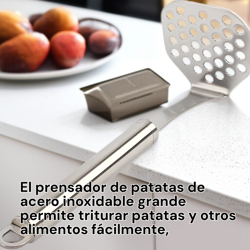Machacador de patatas grande de acero inoxidable