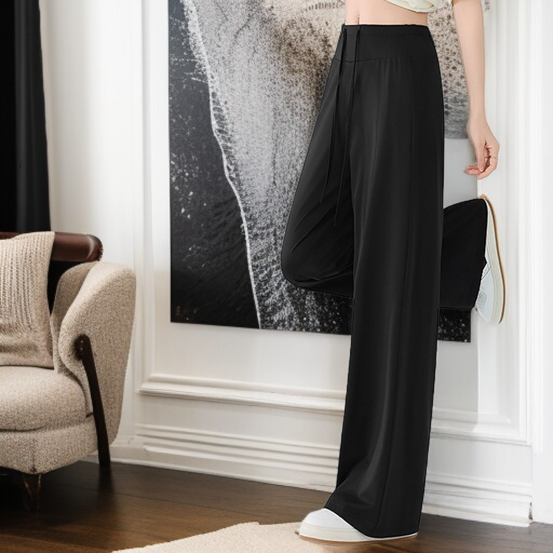 여름 살 가리고 날씬해 보이는 자외선 차단제 와이드 팬츠 하이웨스트 날씬해 보이는 아이스 얇은 팬츠 여아 쿨 와이드 자외선 차단 팬츠