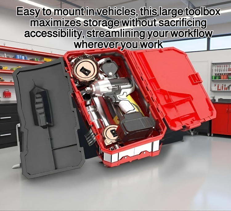 Heavy duty multifunctional tool box with spacious compartments