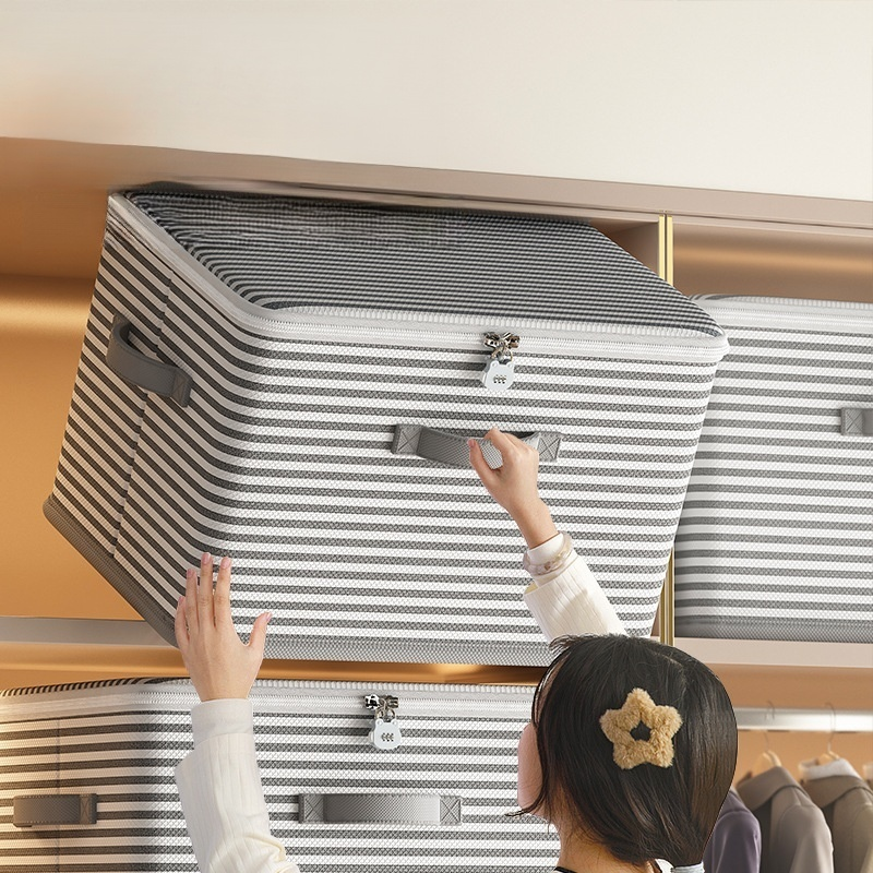 Home Organizer Fabric Storage Bin with Convenient Lock