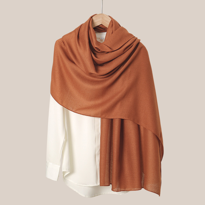  Bufanda de lino para mujer, color sólido