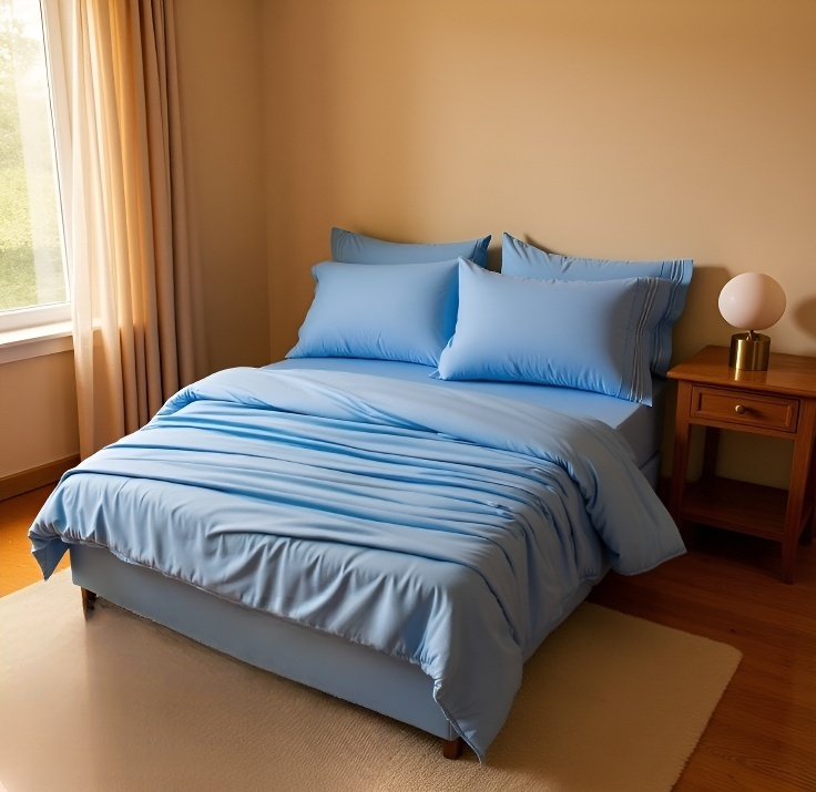 Double-layered 4-piece bed sheet set