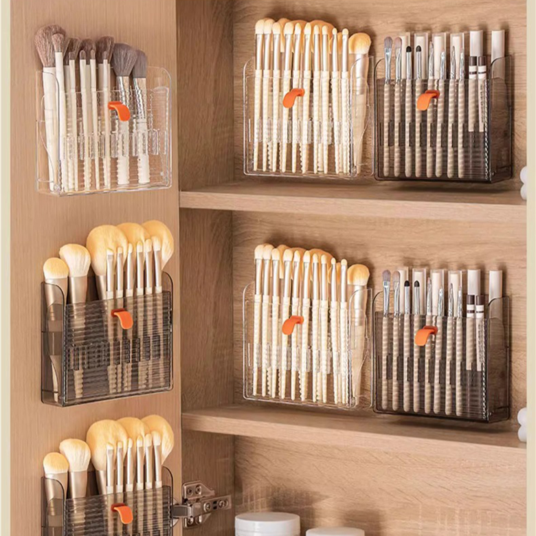 壁掛分格化妝刷口紅收納盒