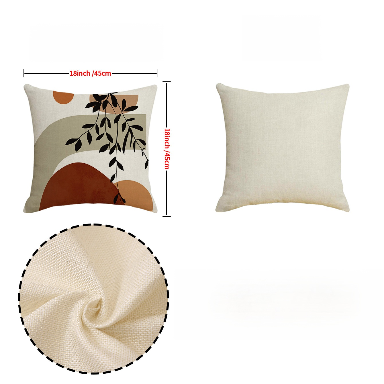 Olive leaf sunset linen pillowcase