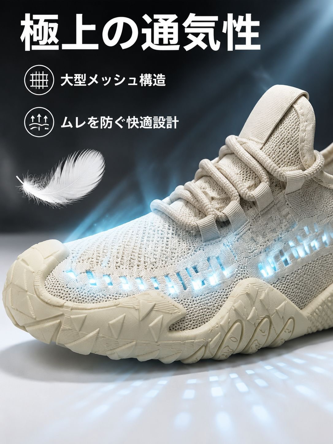 メンズ通気性メッシュスニーカー